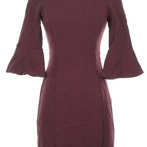 White House Black Market Rich Plum 3/4 Sleeve Dress